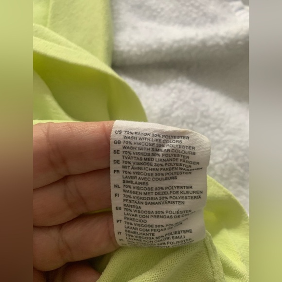H&M Chartreuse Wrap Blouse L - Picture 9 of 10